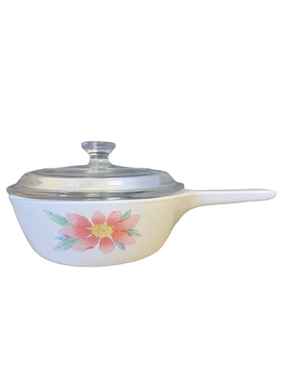 Corning Ware Pink Peony S-81-B Saucepan 0.5L with Pyrex Lid P81C Discontinued